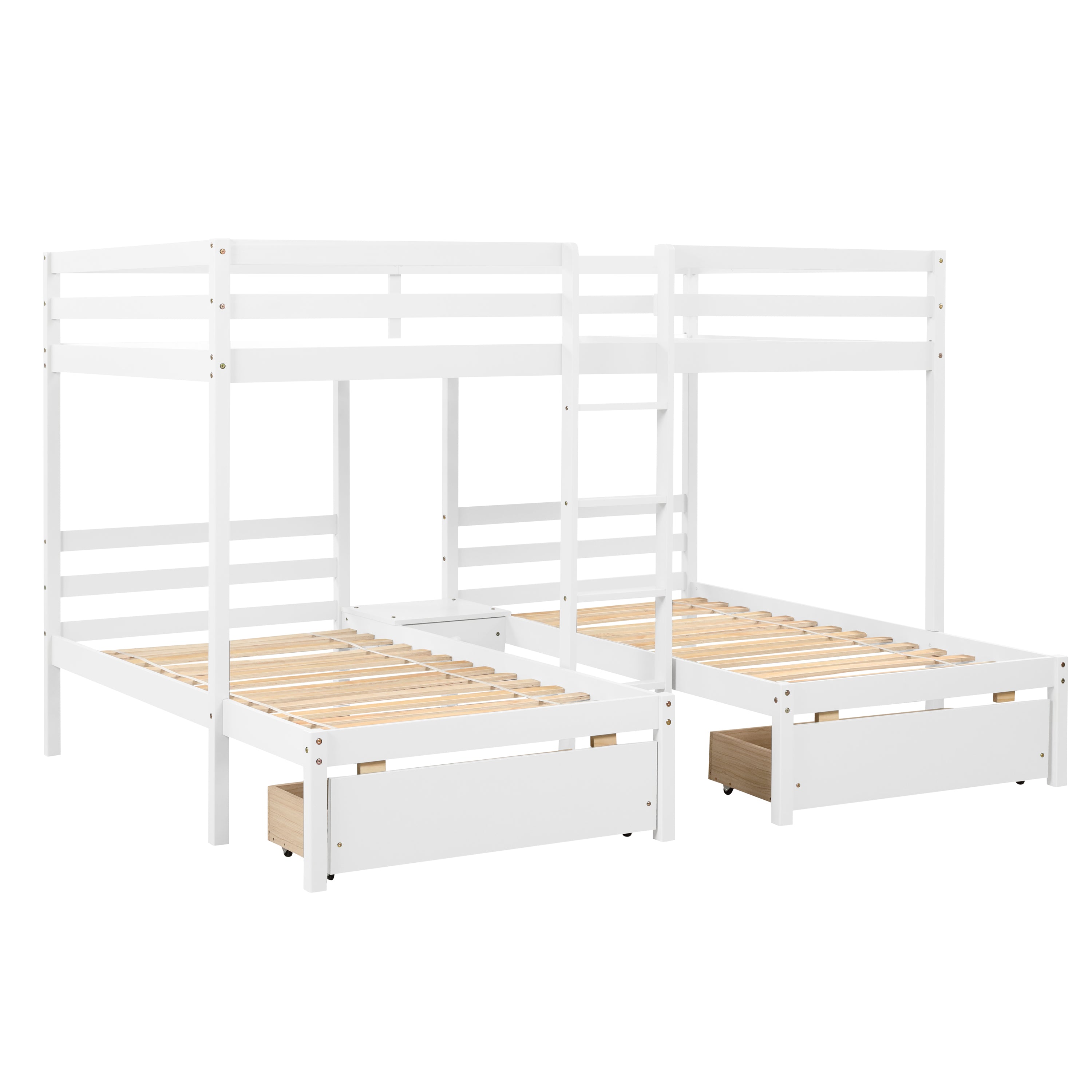 Full over Twin Multifunctional Space-Saving Bunk Bed with Drawer 